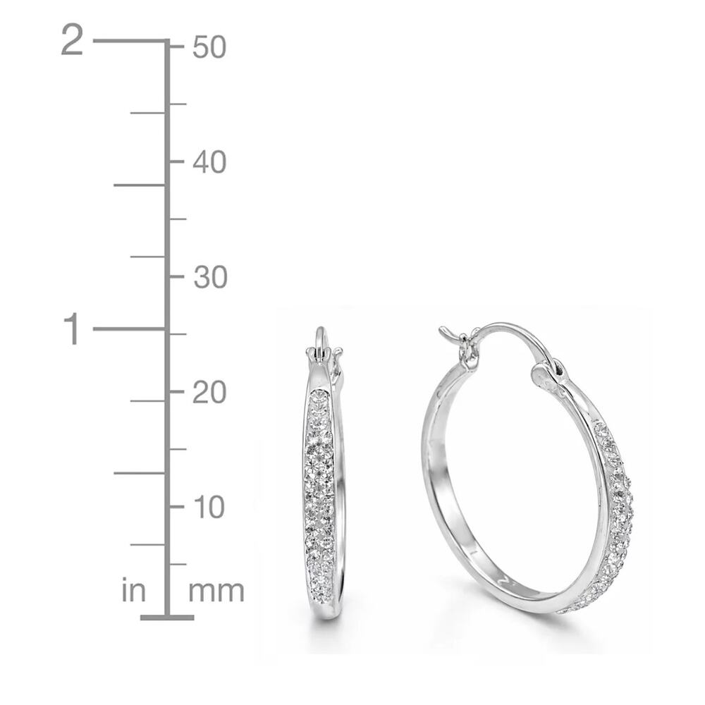And Now This Clear Crystal C Hoop & Click Top Hoop Earrings Set - Picture 5 of 5